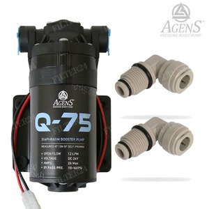 아겐스 부스터펌프 Q-75 DC24V 분당 1.2L/커넥터포함 [석션 자흡가능]